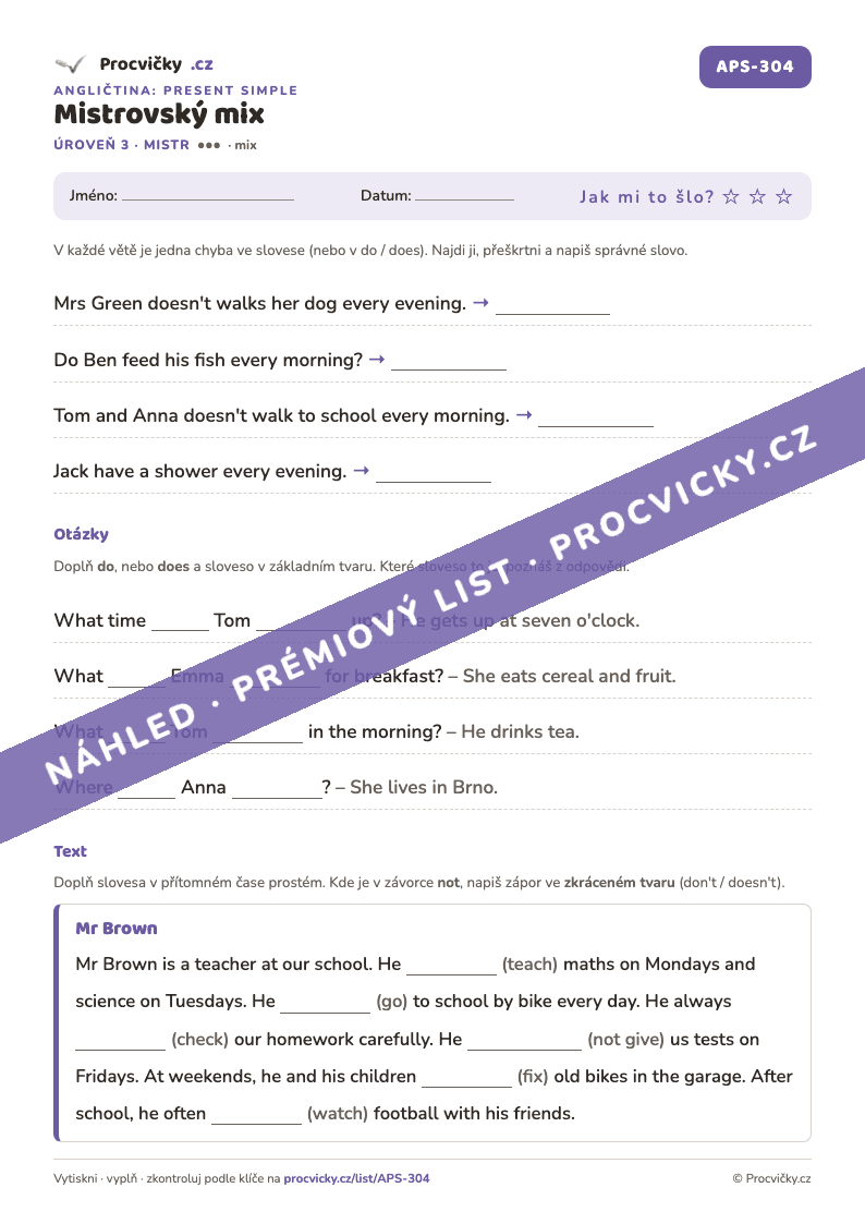 Náhled pracovního listu Mistrovský mix