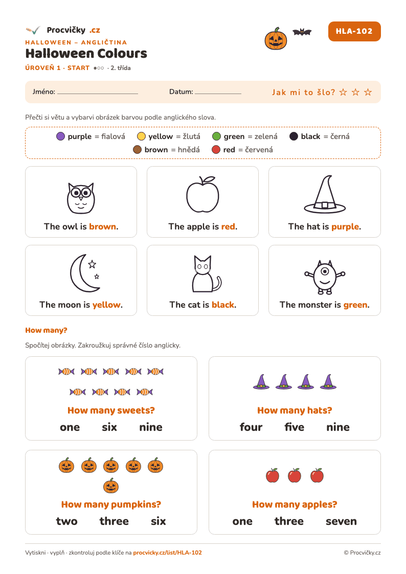 Náhled listu Halloween Colours